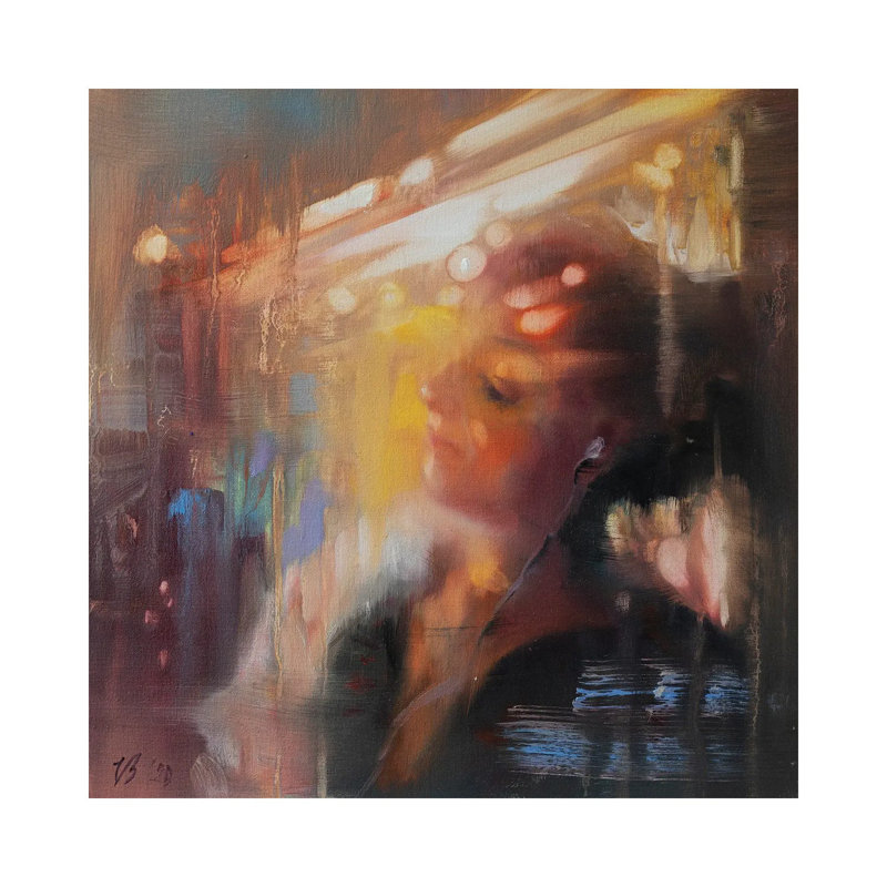 Girl In The Subway by Katharina Valeeva - Wrapped Canvas Painting, 45.72 cm H x 45.72 cm W x 1.91 cm D