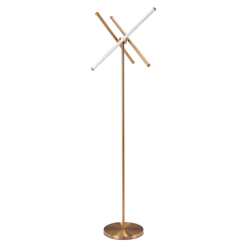 Lampe sur pied Garza, laiton