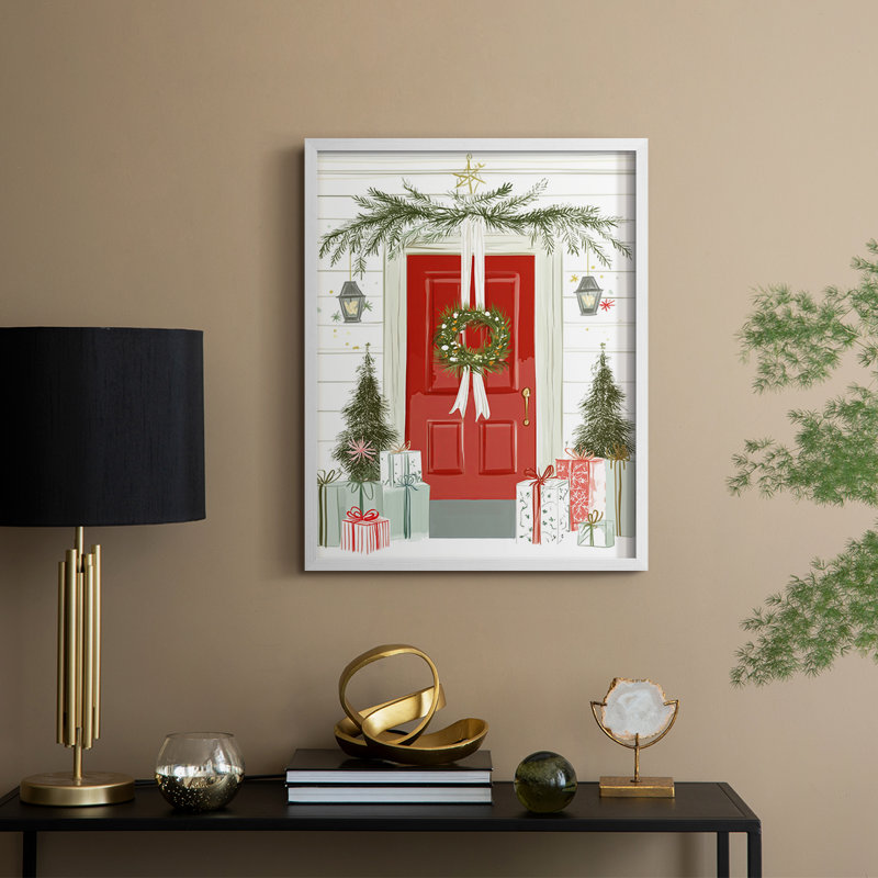 «Christmas Holiday Art CCLX», reproduction encadrée - bois massif, H 11 po x l 9 po, Blanc