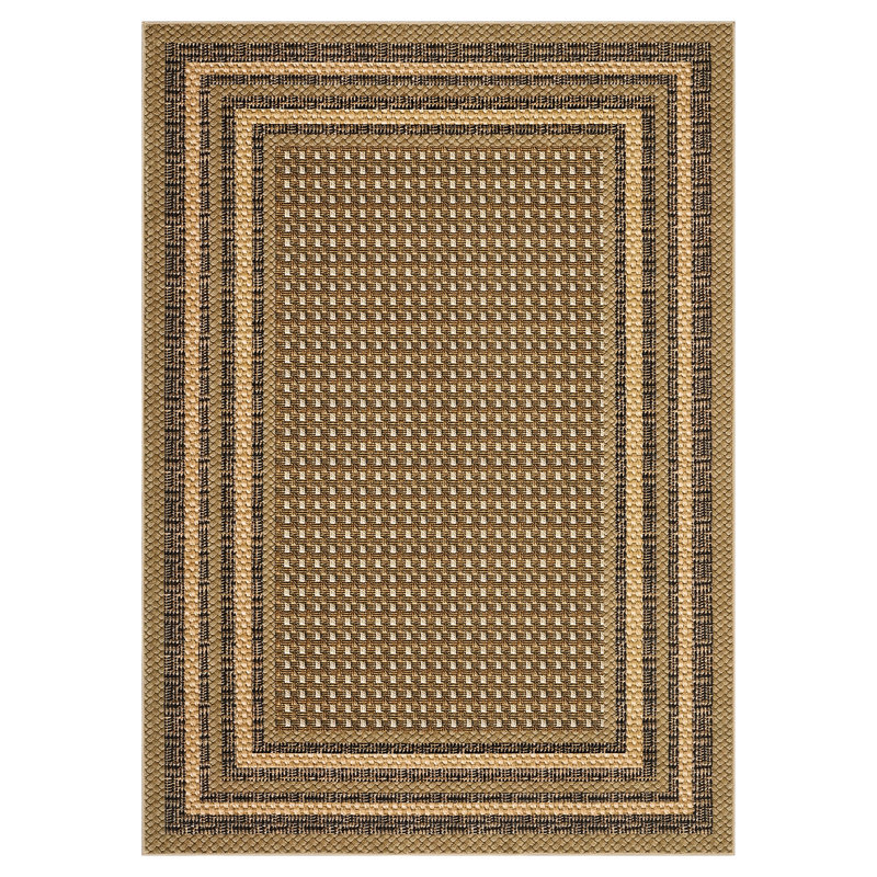 Area Rug Washable 10x13 Braided Boho Living Room Rug Non Slip Modern Bordered Accent Carpet for Bedroom Playroom Brown, Brown