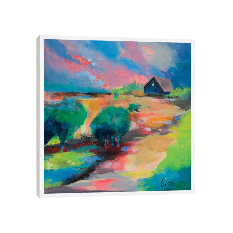 You Know The Way Home by Kerri Blackman - Painting on Canvas, 45.72cm H x 45.72cm W x 3.81cm D, White Framed