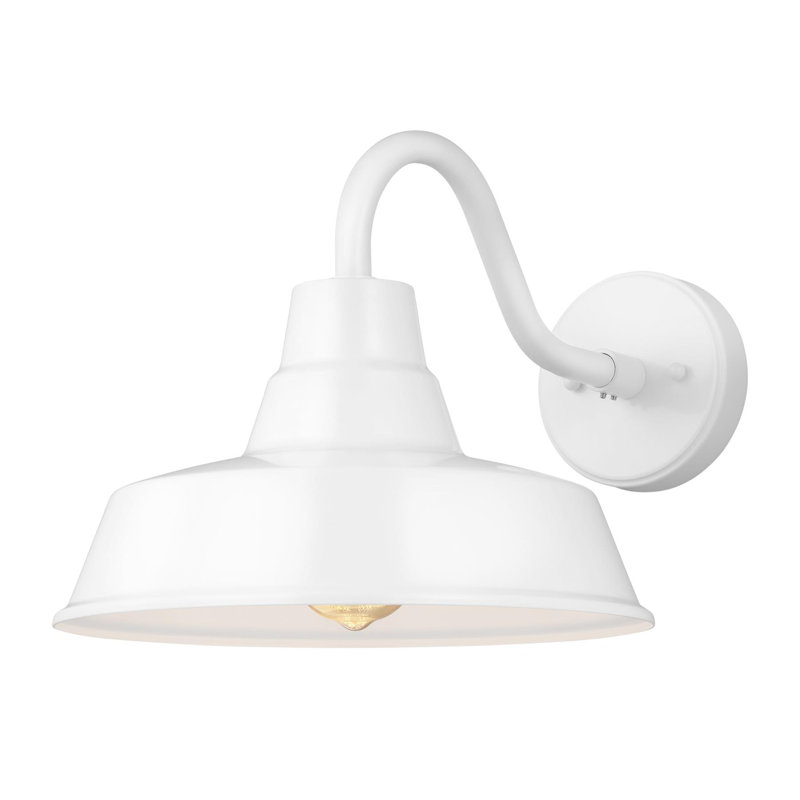 Luminaire de grange d'extérieur Blakeston, H 10,63 po x l 12 po x P 12 po, Non, Blanc