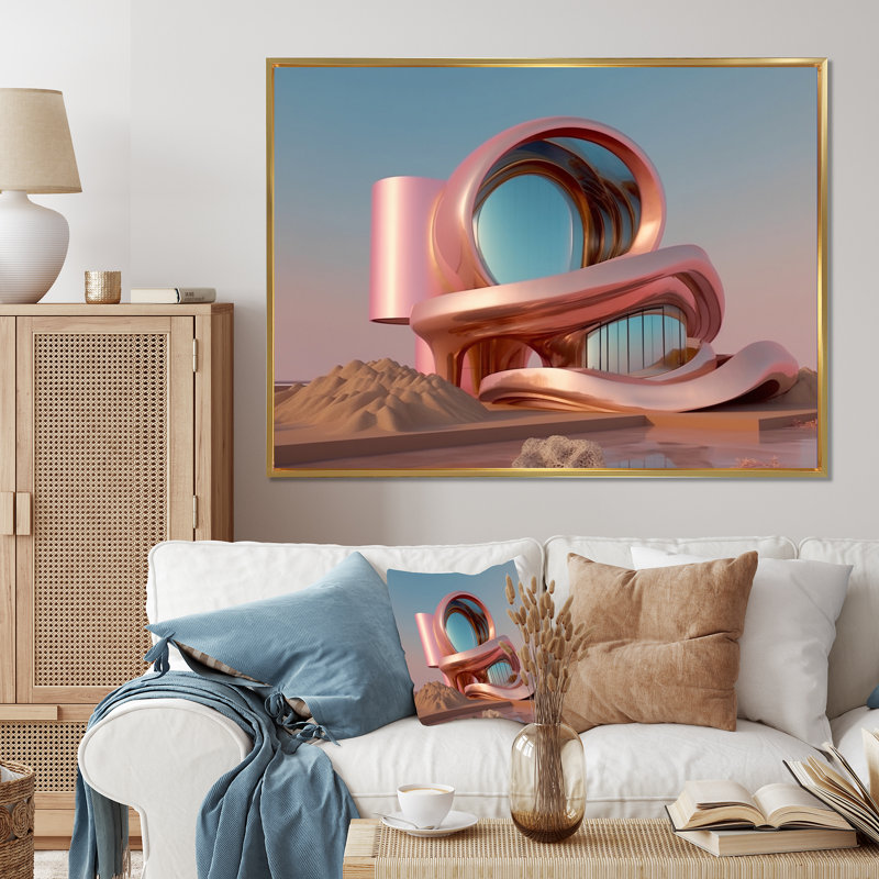 Architectural Grace Futuriste Minimal I, Cadre flottant noir, 30" H x 40" W
