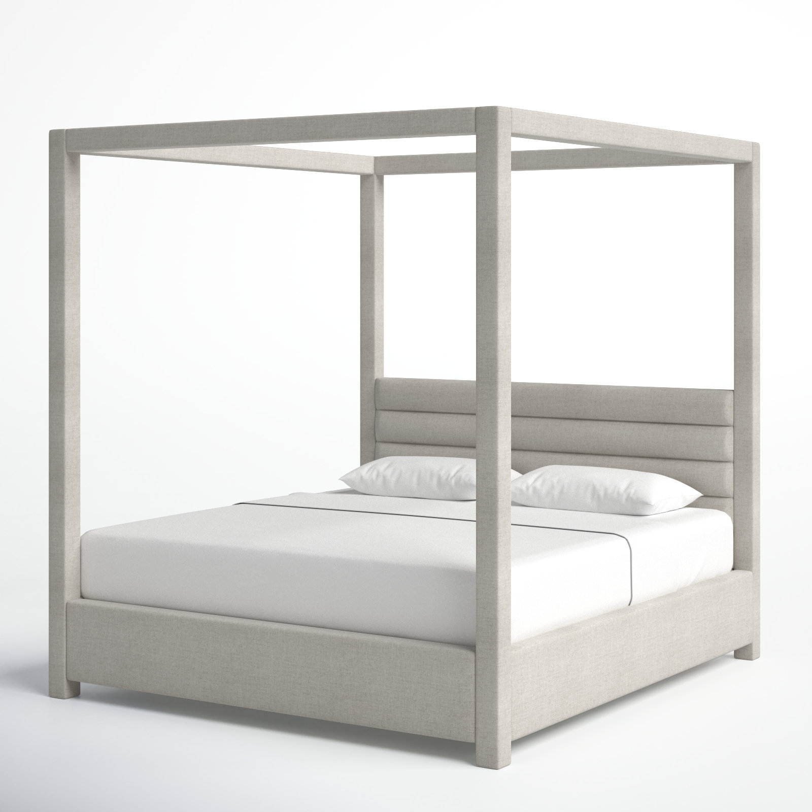 Herma Linen Upholstered Canopy Bed, California King