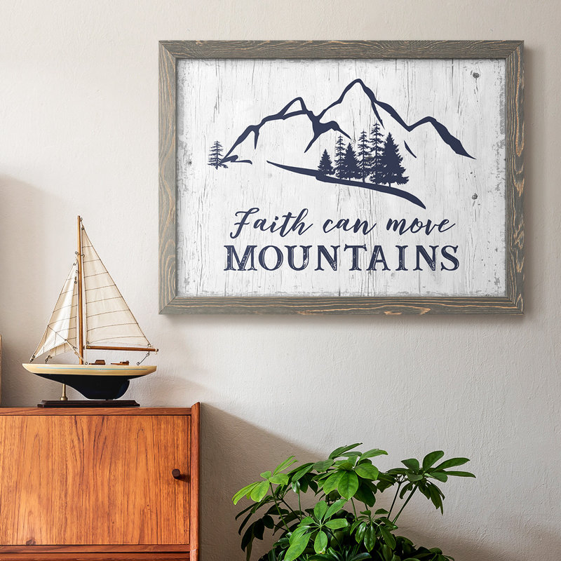 " Move Mountains " Print, Gray, 22" H x 32" W x 1.5" D
