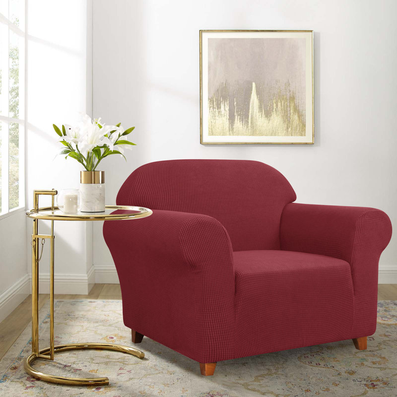 Housse pour fauteuil à coussins carrés / rectangulaires Zoie, Mélange de polyester magenta