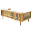 Lit de jour avec accoudoirs, structure en bois, revêtement en acier inoxydable gris, coussins, siège de jardin à lattes, 69,36 po L x 32,92 po P x 24,05 po H, assemblage requis.