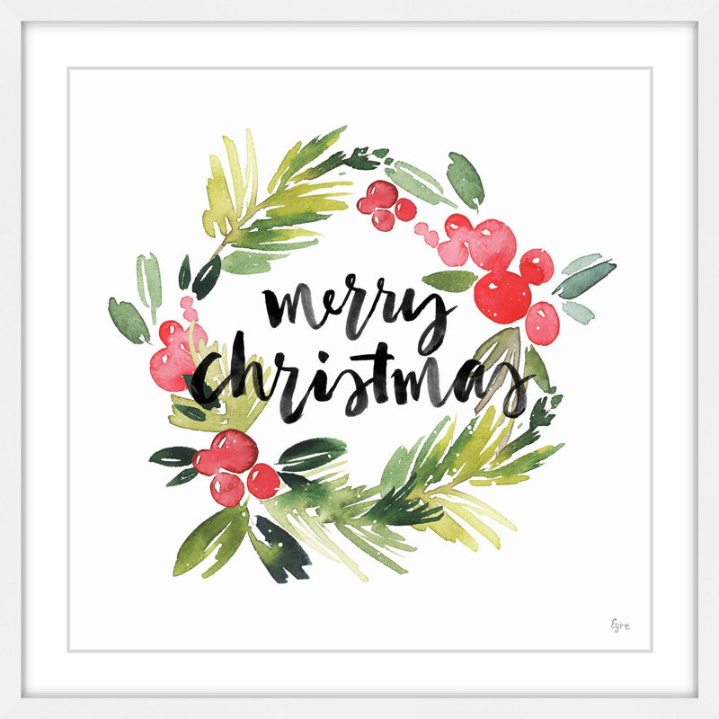 « couronne of christmas », reproduction d’art encadrée, l 24 po x H 24 po x P 1,5 po