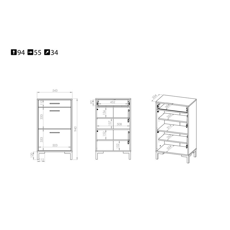12 Pair Stackable Shoe Storage Cabinet
