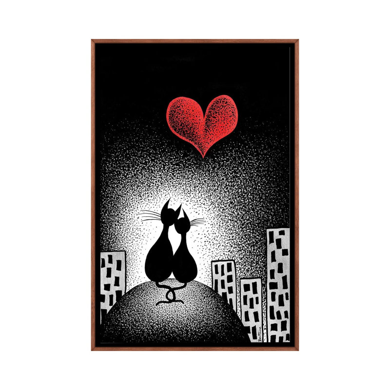 Faithfulness by Ben Heine - Print on Canvas, 66.04 cm H x 45.72 cm W, Classic Brown Wood Framed