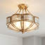 4 - Light Semi Flush Mount Glass Chandelier Dimmable