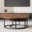 31.5/23.7 Inches 2-Piece Round Nesting Coffee Tables – Walnut Wood Top with Black Metal Legs-2049318911
