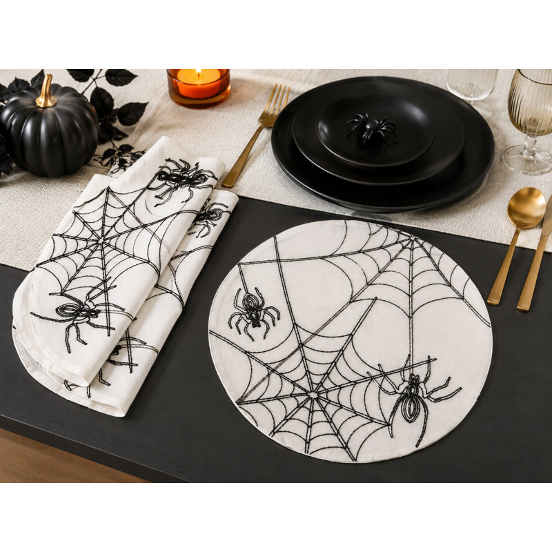 Napperon en toile d’Halloween 16 po, Blanc