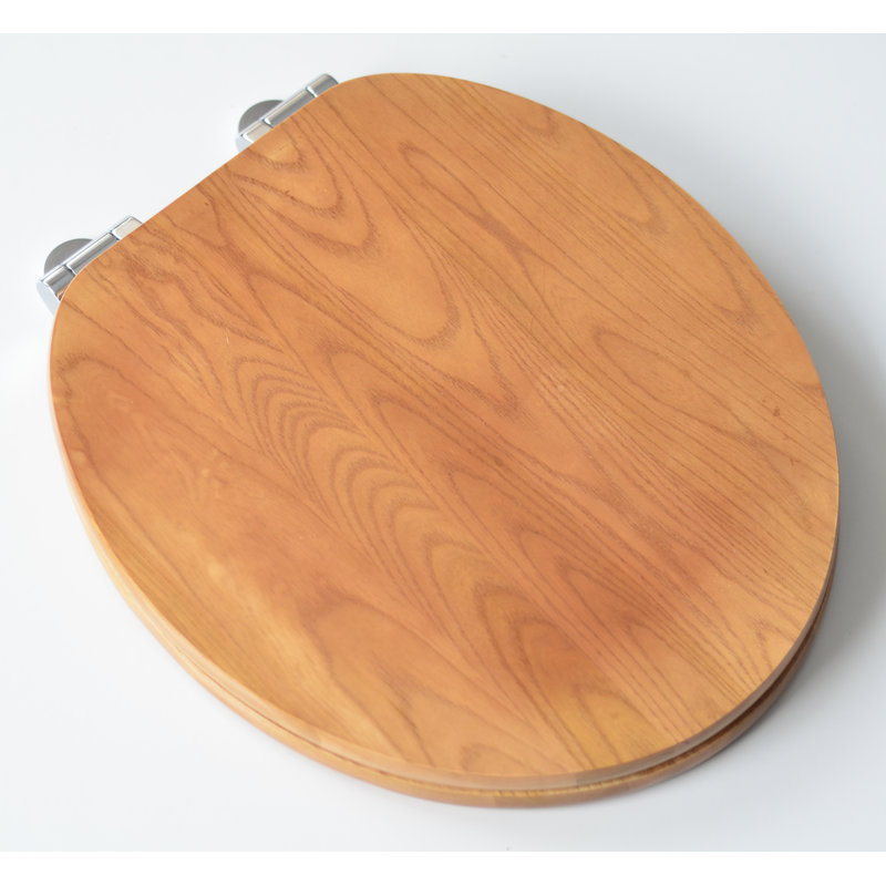Round Toilet Seat and Lid, Natural Oak