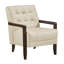 Fauteuil d'appoint en cuir beige avec dossier pliable et détails de fauteuil contemporain-1377673283