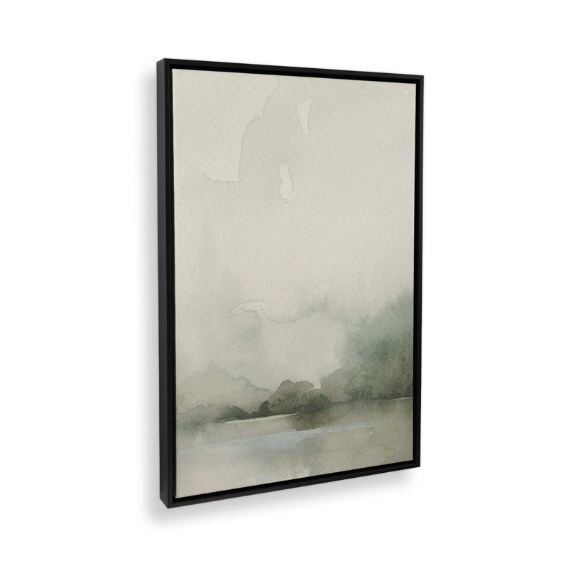 Impression sur toile «Mute Green Tranquility II», Cadre flottant noir satiné, H 18,75 po x l 12,75 po x P 1,75 po