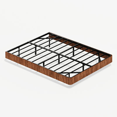 Queen Walnut Floating Bed Frame With Led Lights, Wave - Wood, Metal Slats, Invisible Support Structure, Remote Controlled Color Adjustable Lighting, High Strength Frame, Relaxing Sleep Curve Texture,