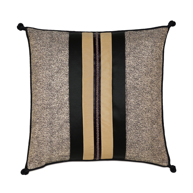 Housse et insert de coussin décoratif tissé métallique Roxanne
