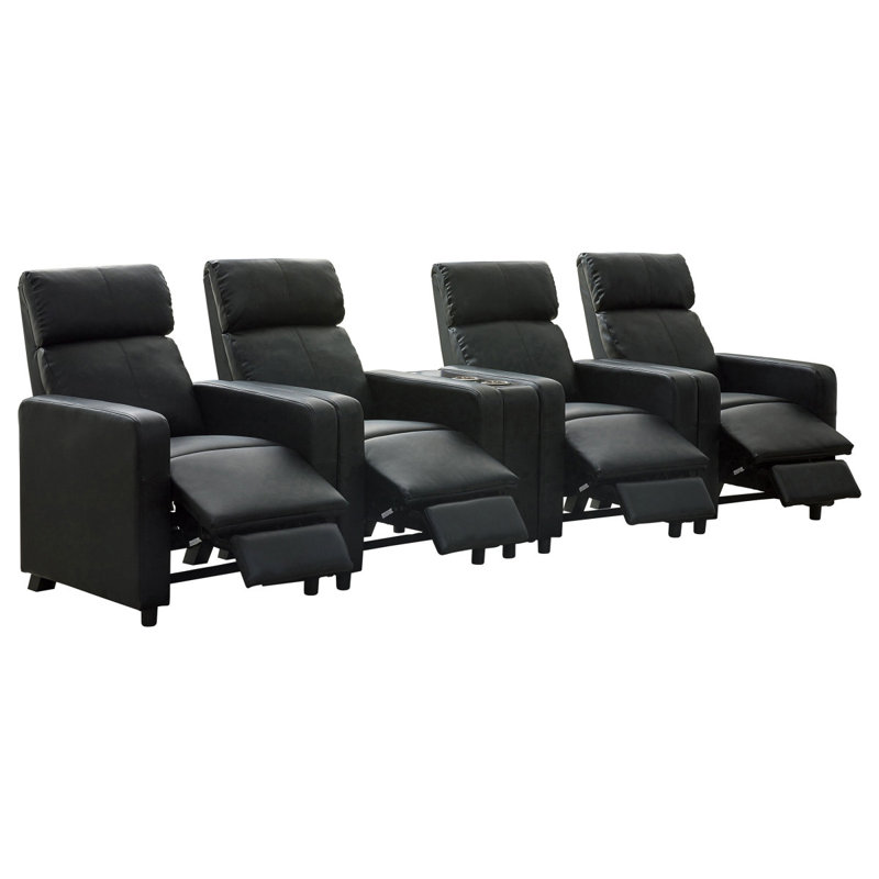 Cinéma maison rembourré 4 places avec console Wedge Warren