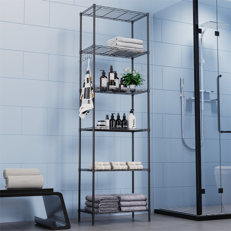 Nemcova 54cm W Metal Shelving Unit, Black