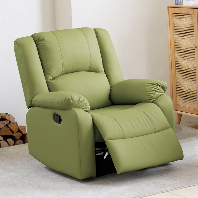 Fauteuil inclinable manuel en similicuir Hayesville, Vert