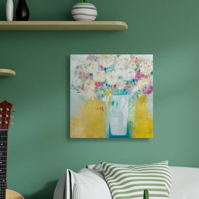 " Vibrant Carnations Yellow Pink White Abstract Florals "