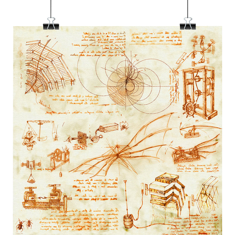Leonardo Da Vinci - No Frame Print, 40.64 x 40.64cm