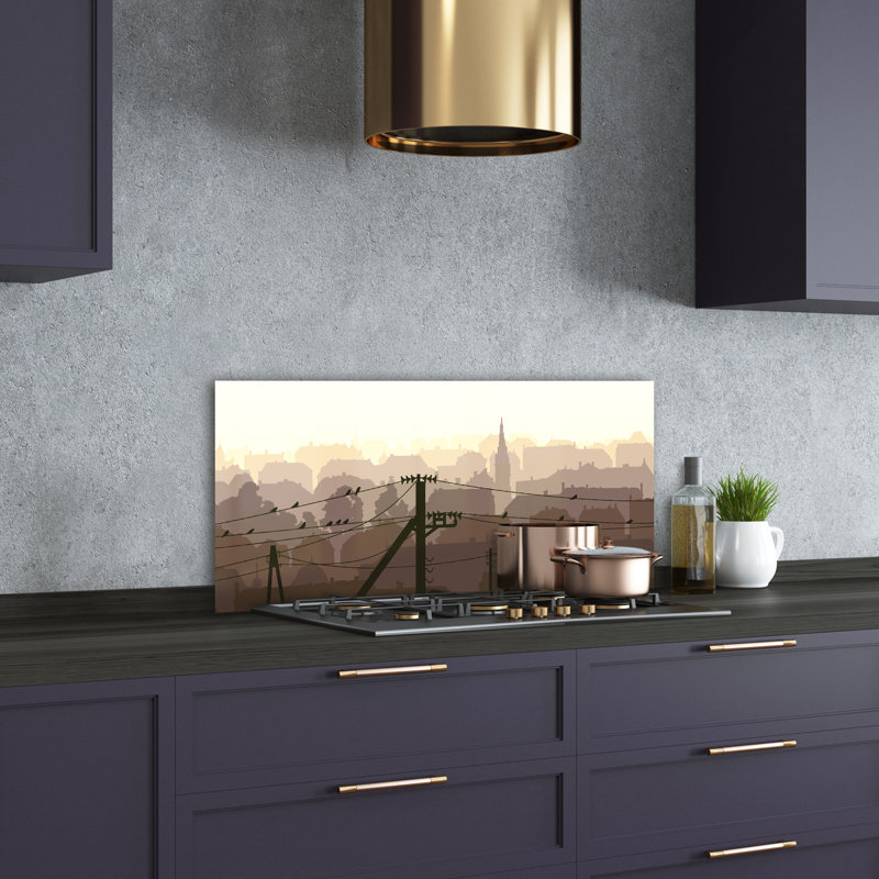 50cm W x 100cm L Glass Peel and Stick Panel