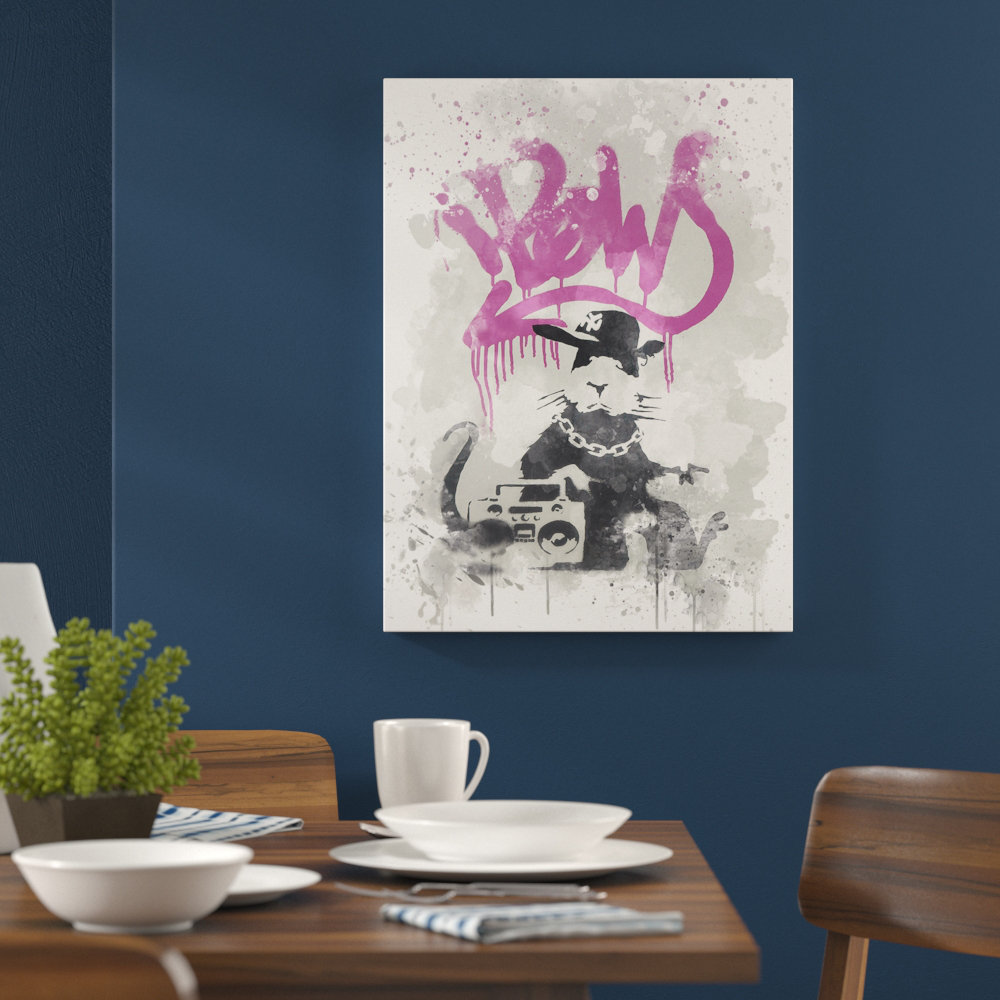 Banksy Gangsta Rat Wall Graffiti Art - Frameless Print