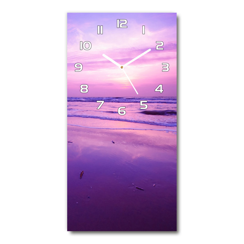 Jaryl Glass Wall Clock, Purple/White