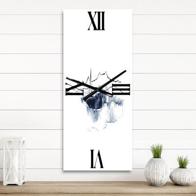 Horloge murale minimaliste avec paysage marin et montagnes