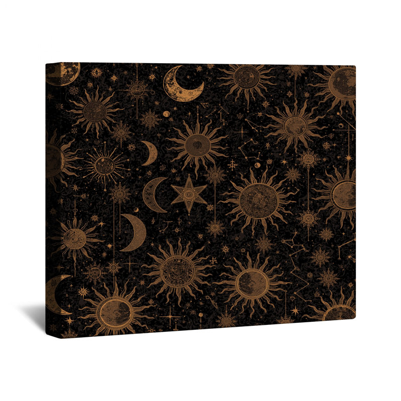 Toile de galerie Celestial Sun Moon, 16 x 16 inches
