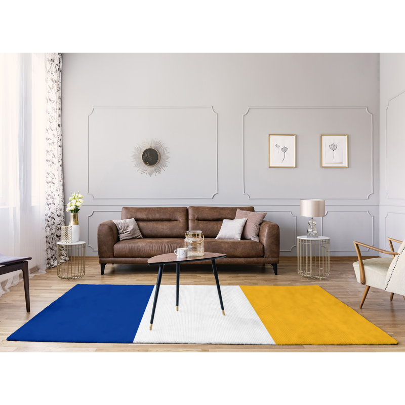 Tapis bleu/jaune, Rectangle 4 pi x 6 pi