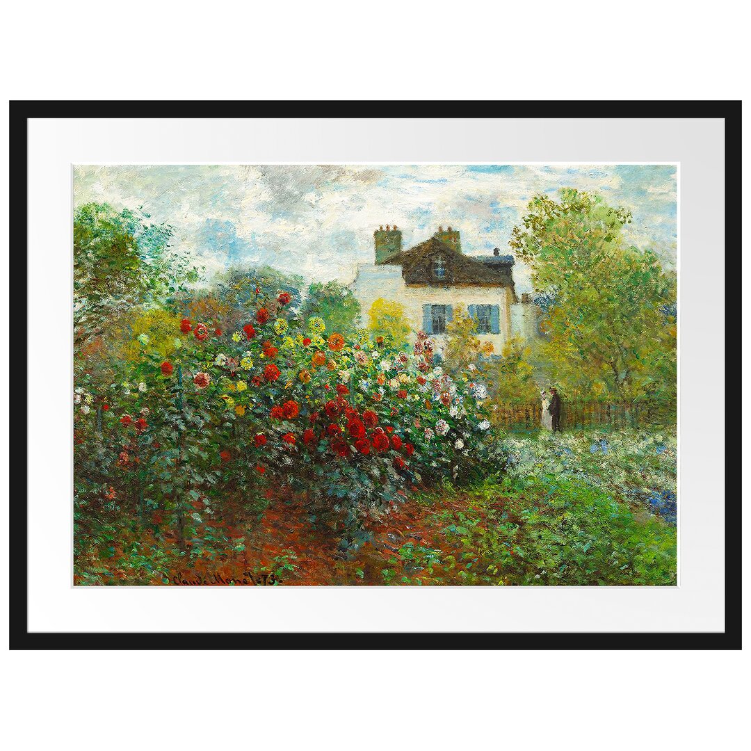 Gerahmter Kunstdruck The Artist's Garden in Argenteuilegg von Claude Monet