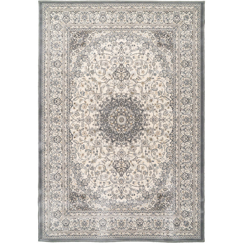 Tapis crème/gris Attell, Rectangle 3 pi 11 po x 5 pi 7 po
