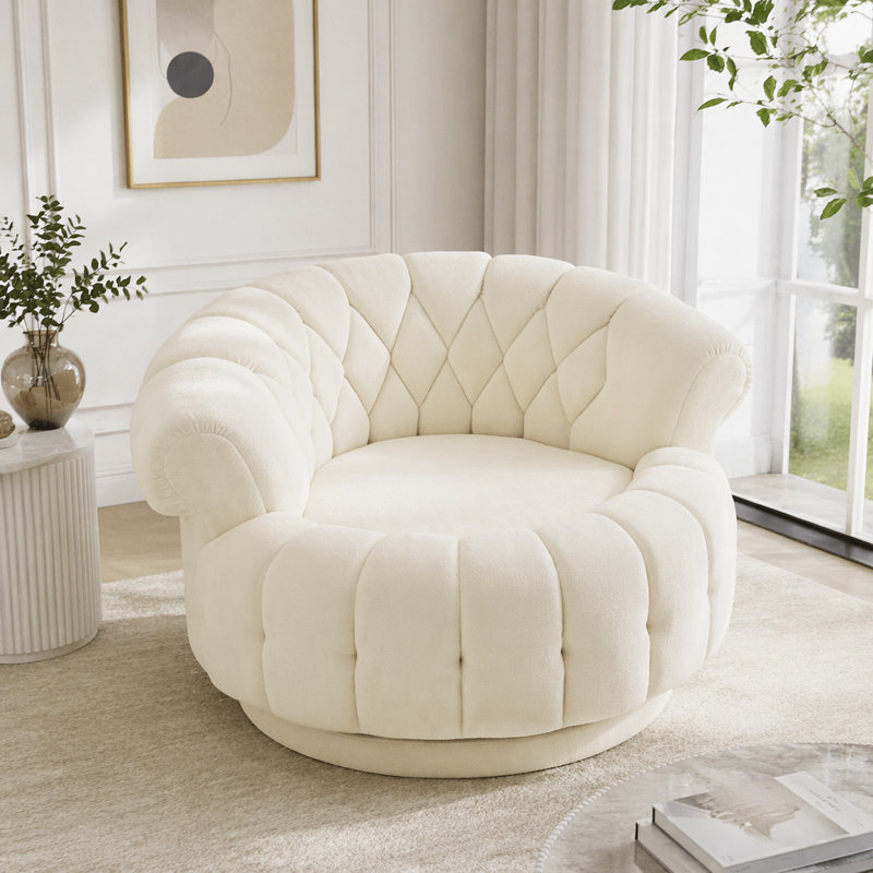 Fauteuil d'appoint pivotant, Beige