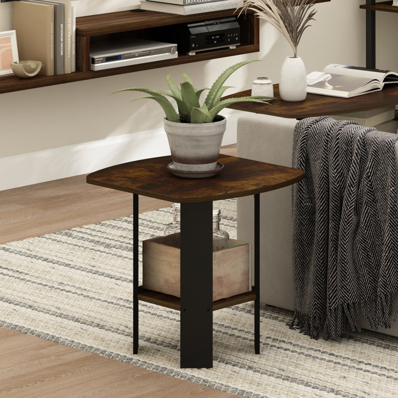 End Table, Amber Pine/Black