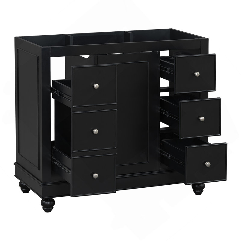 Meuble-lavabo noir 36 po (lavabo non inclus)