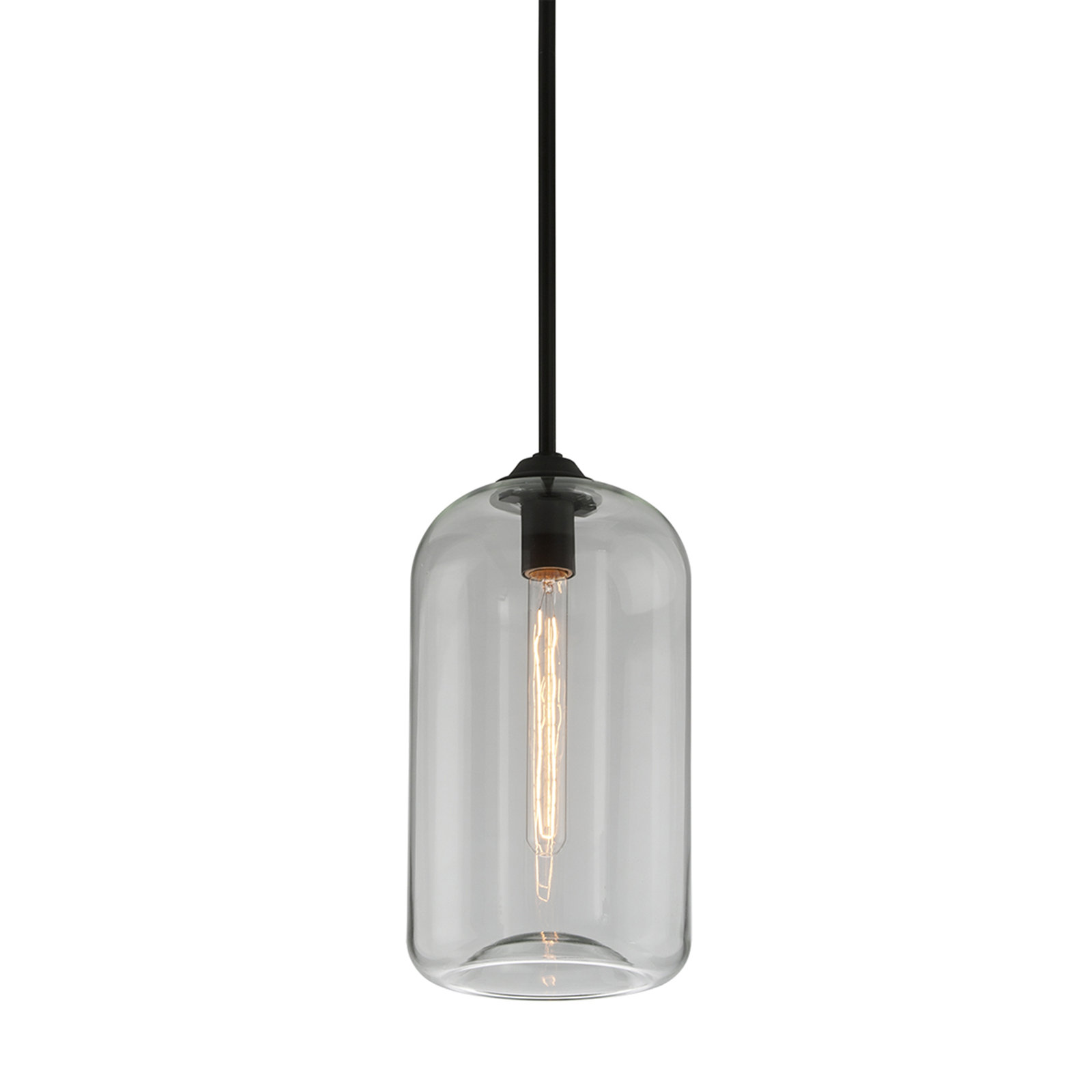 District 1 Light Pendant, Clear, 15.75" H x 8" W x 8" D