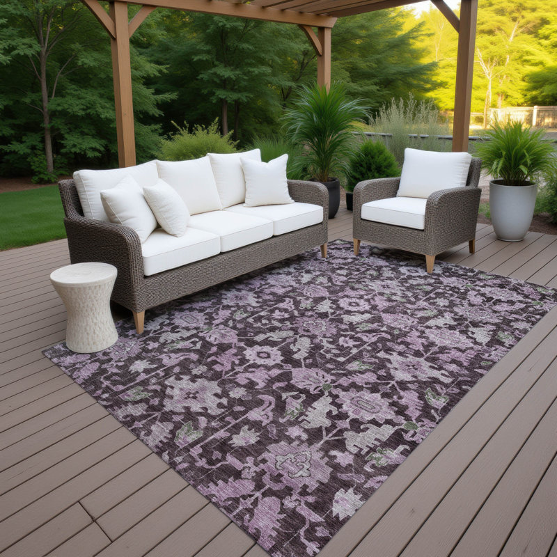 Machine Washable Indoor/Outdoor Francky ACN2358 Traditional Rug, Rectangle 10' x 14'