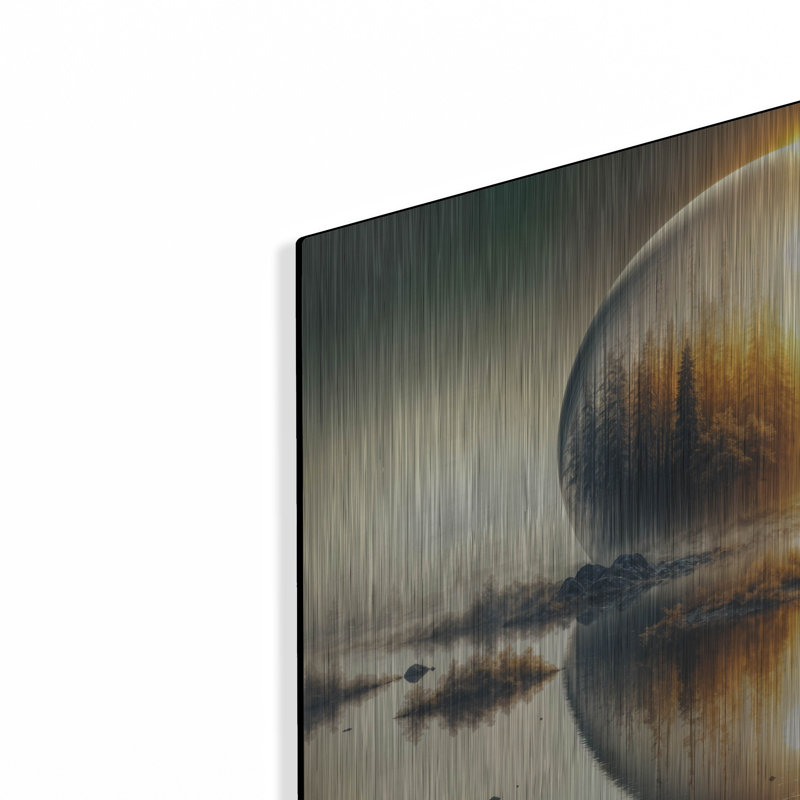  «Sunrise Globe» par Rey Klimt, art mural en métal, 16 po x 12 po