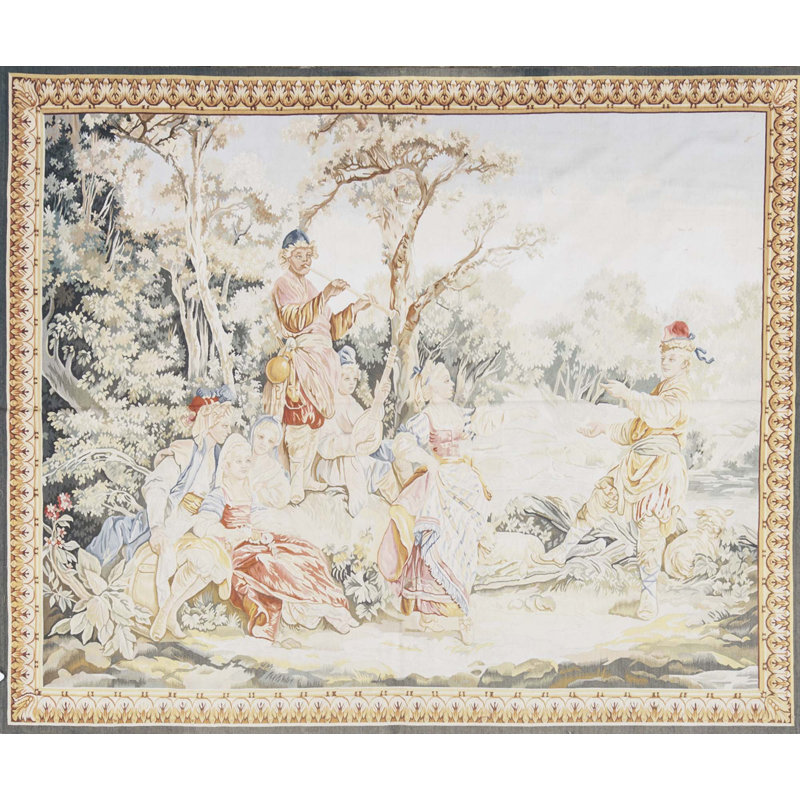 Hand-Knotted High-Quality Gold and Beige Area Rug
