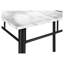 Ensemble de salle à manger 5 pièces avec table rectangulaire, plateau en marbre blanc et 4 chaises à cadre en métal noir