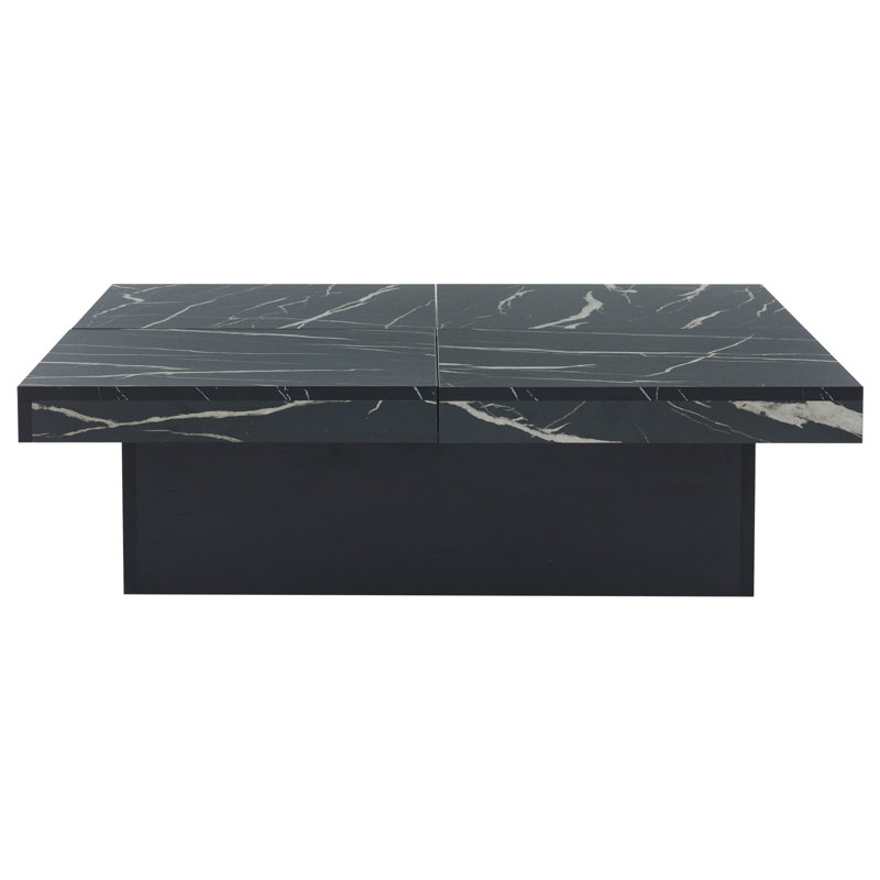 Frame Coffee Table with Storage, Black