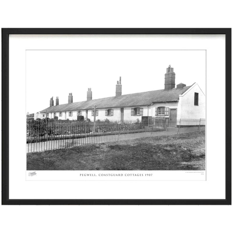 Pegwell, Coastguard Cottages 1907 by Francis Frith - Single Picture Frame Print, 28cm H x 36cm W x 2.3cm D