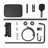 41.5" H Black Space-Aluminum Rain Shower System, Digital Display & Push-Button Switch