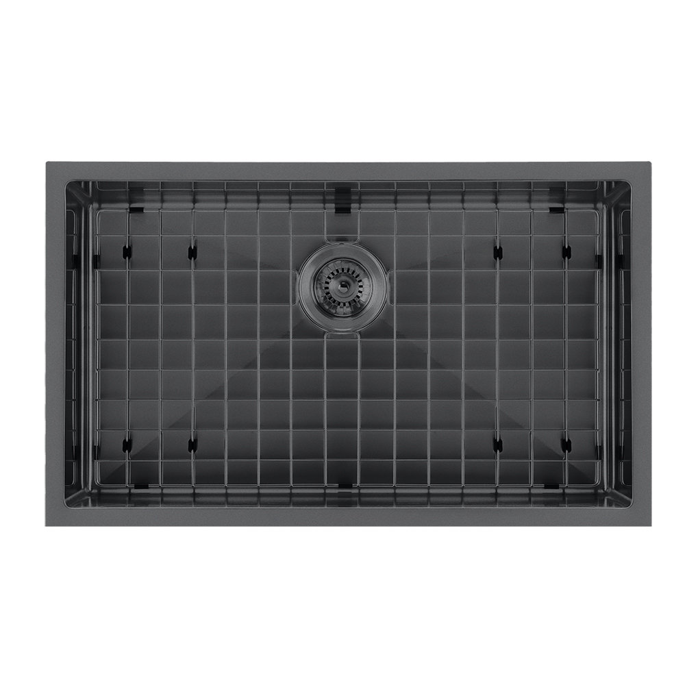 Whitehaus Collection 29" Undermount or Drop-in Single Bowl 16 Gauge Stainless Steel Kitchen Sink Set Whitehaus Collection 