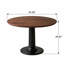 Table de salle à manger ronde de 119 cm (47 po) en frêne massif avec pied cannelé et base en acier au carbone