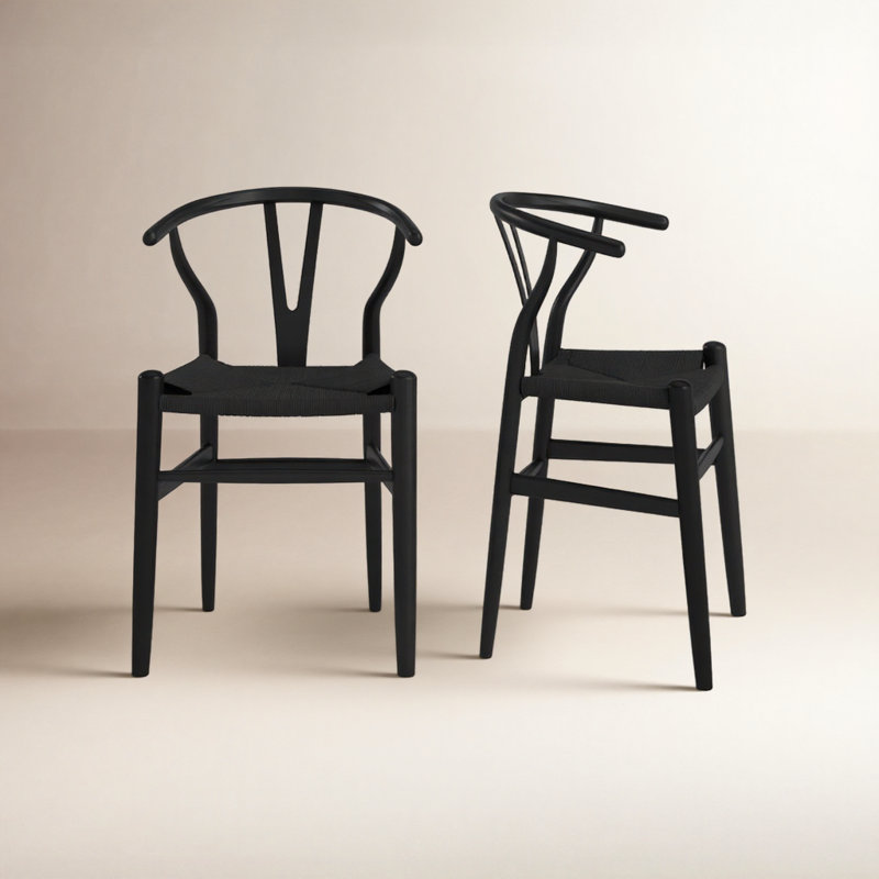 Albarado Solid Wood Side Chair, Black