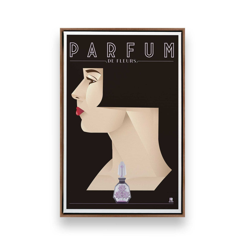 Muse dorée du parfum, Noyer, Impression encadrée sans passe-partout, H 36,75 po x l 24,75 po